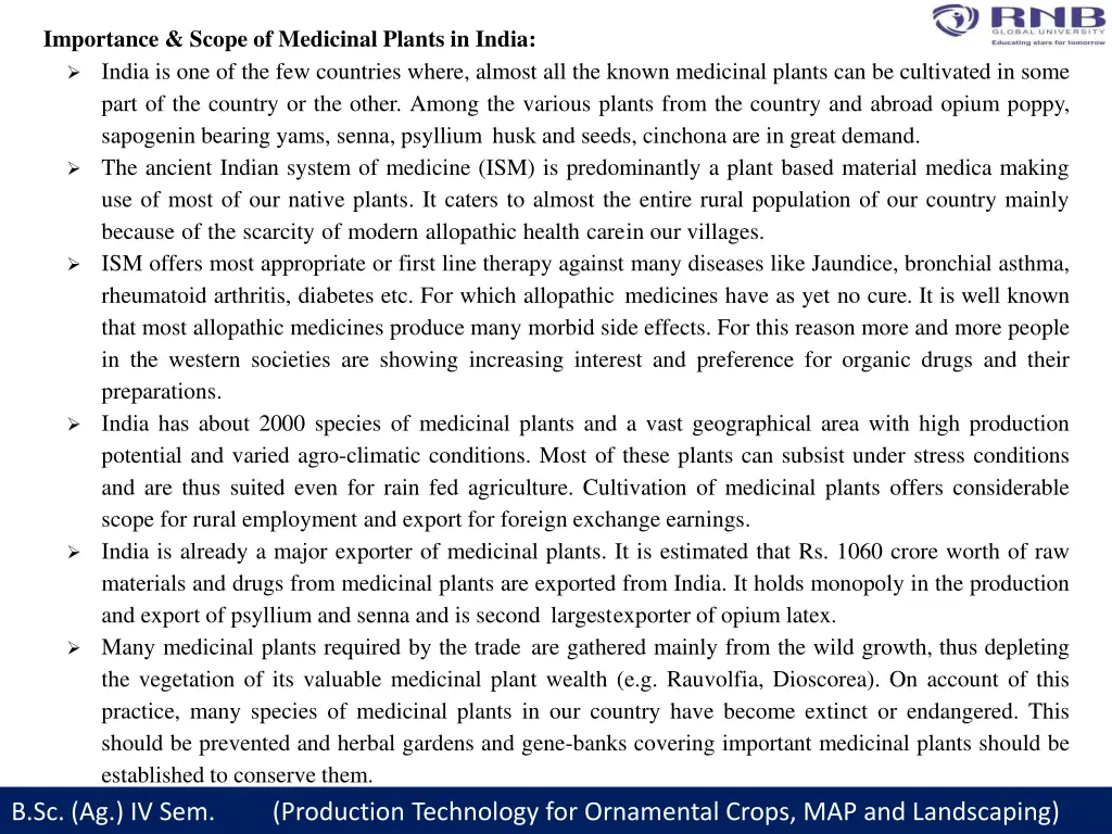 importance scope of medicinal plants in india