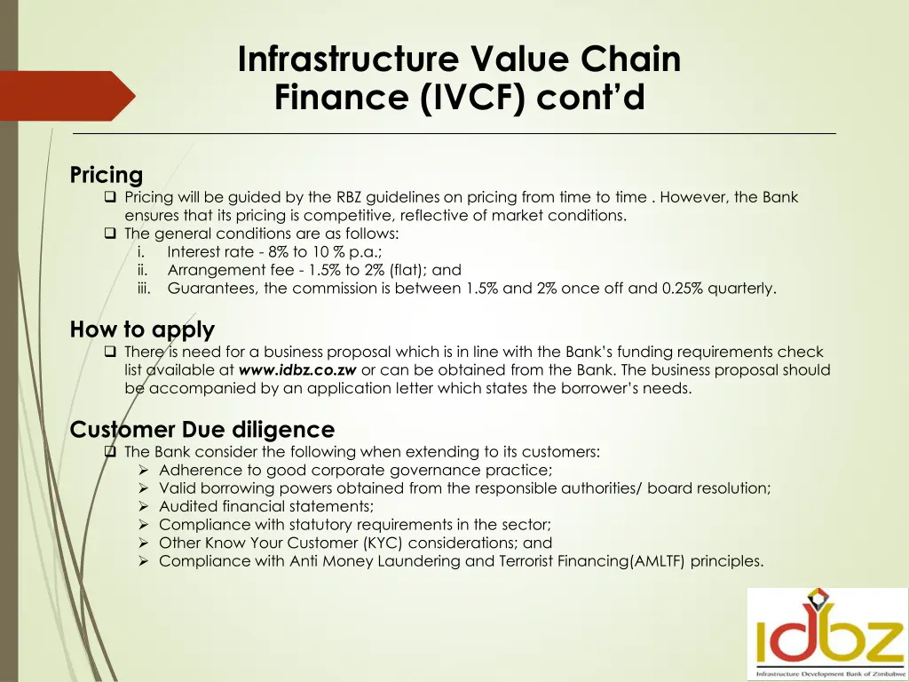 infrastructure value chain finance ivcf cont d 3