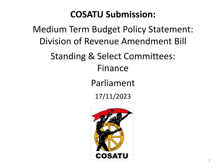 cosatu submission medium term budget policy