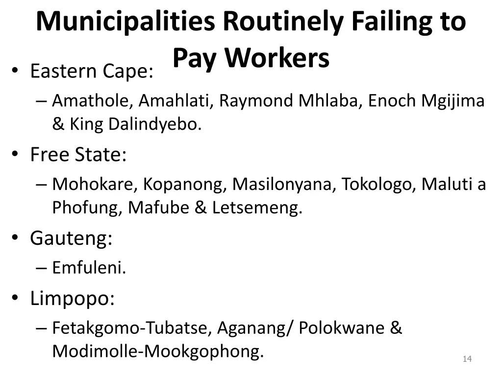 municipalities routinely failing to pay workers