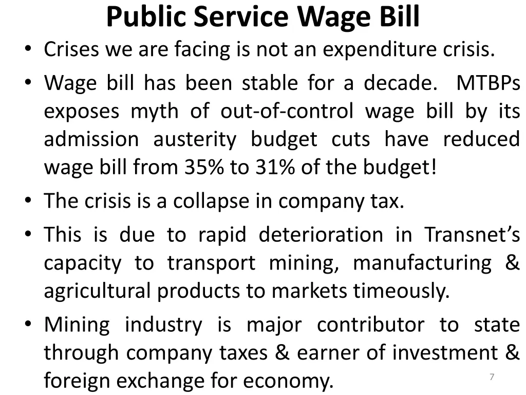 public service wage bill crises we are facing