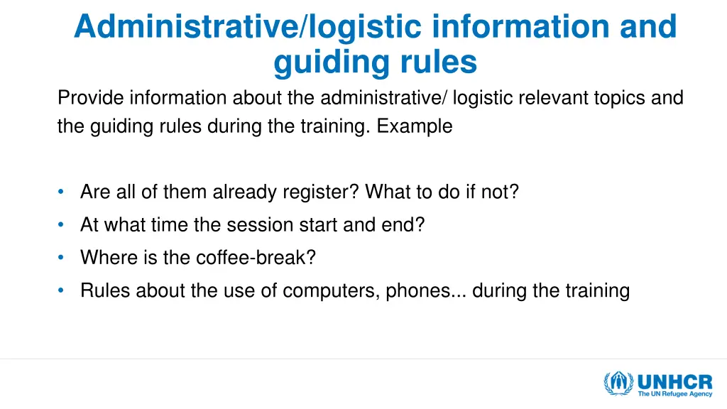 administrative logistic information and guiding