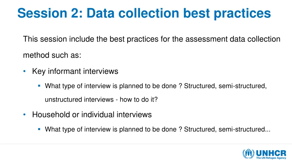 session 2 data collection best practices