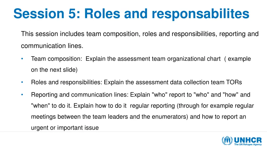 session 5 roles and responsabilites