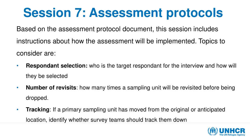 session 7 assessment protocols