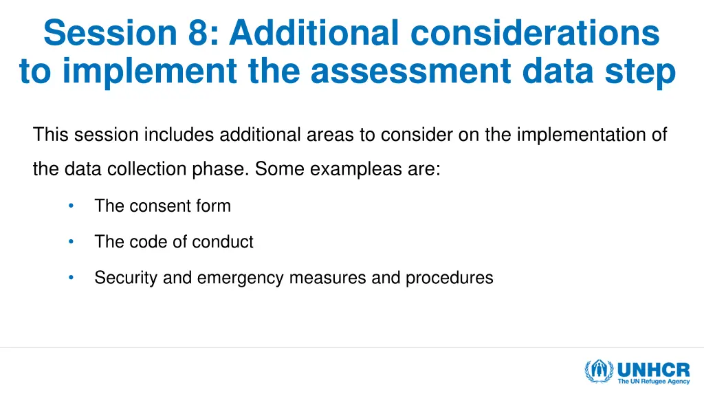 session 8 additional considerations to implement