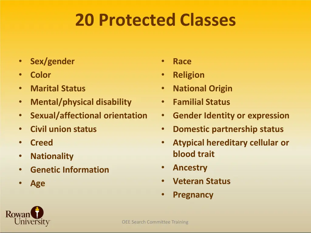 20 protected classes