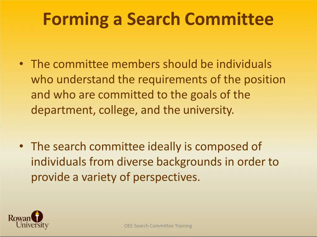 forming a searchcommittee