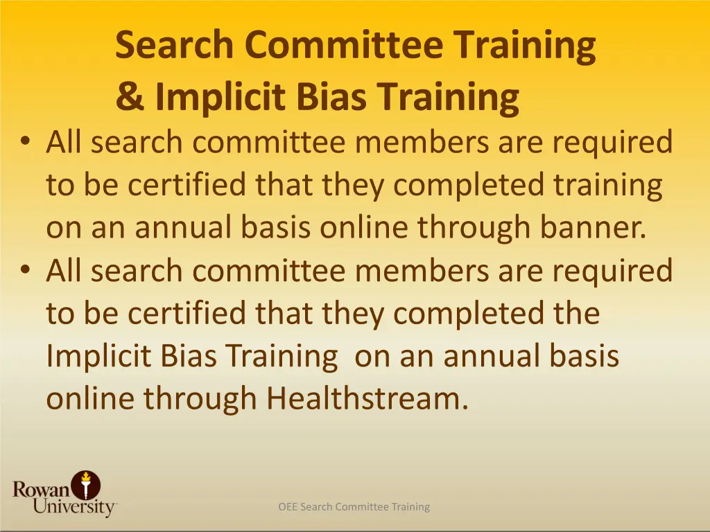 search committee training implicit bias training