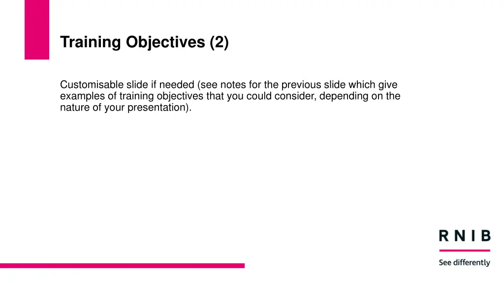 training objectives 2