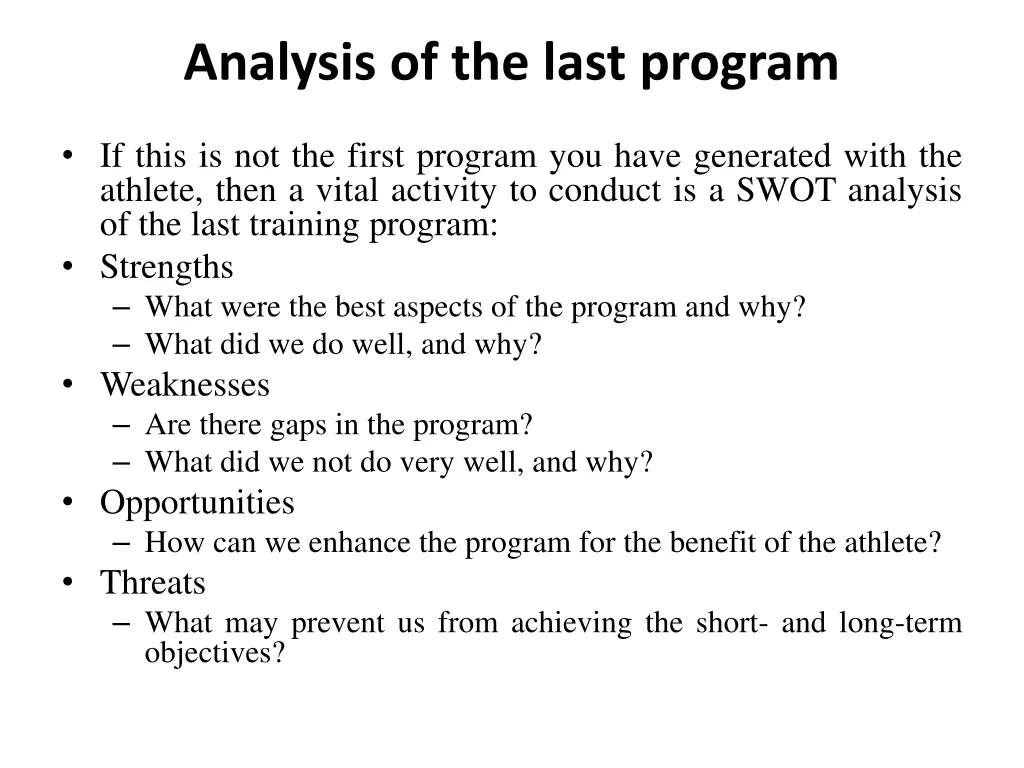 analysis of the last program