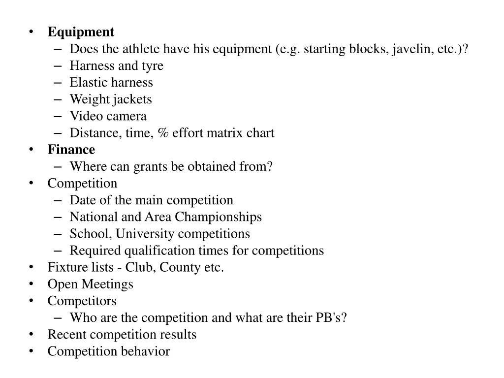 equipment does the athlete have his equipment