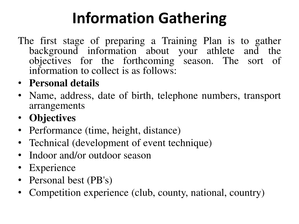 information gathering