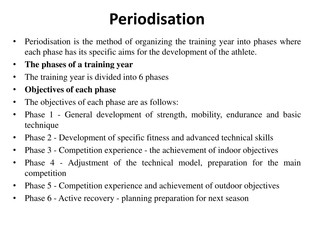 periodisation