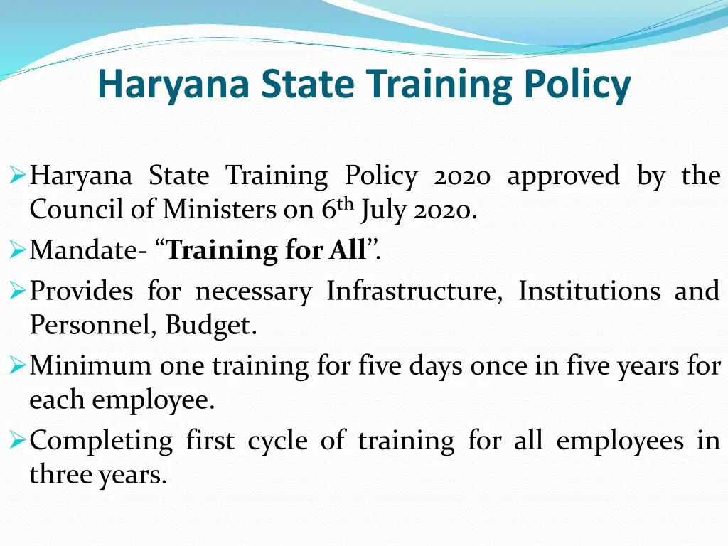 haryana state training policy