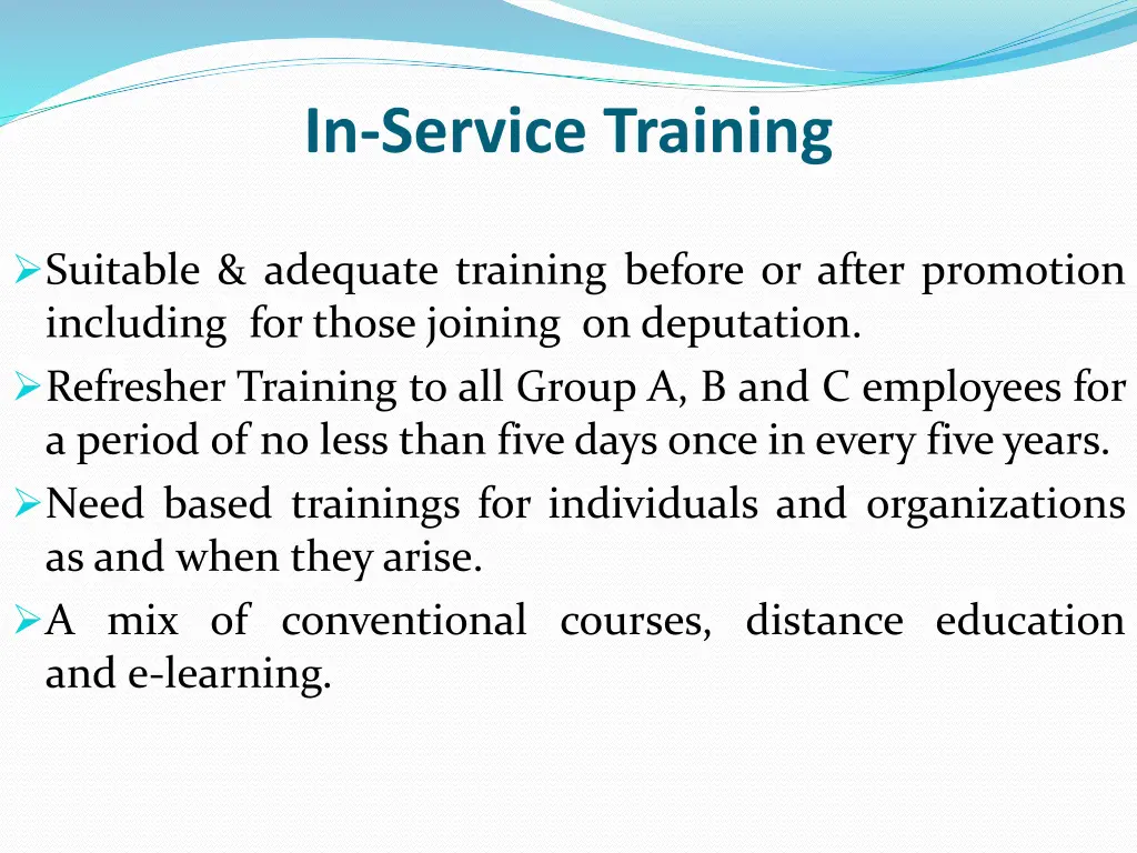 in service training