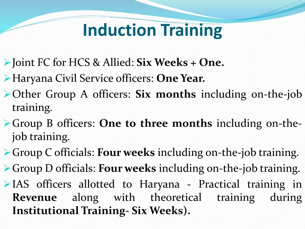 induction training