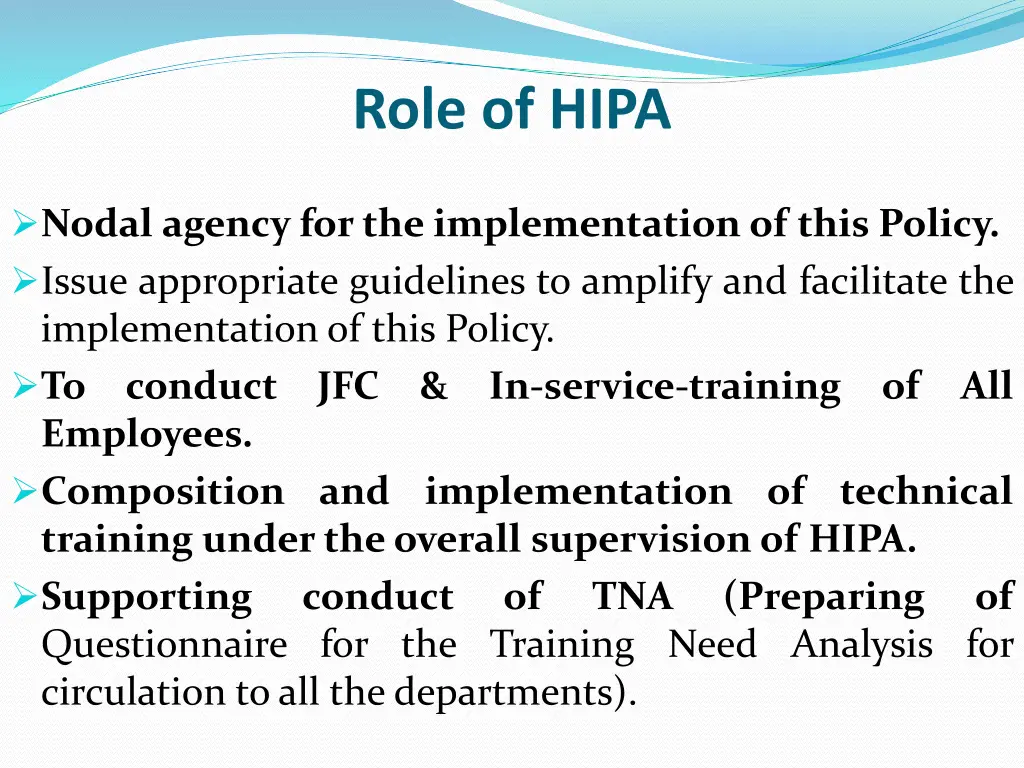 role of hipa