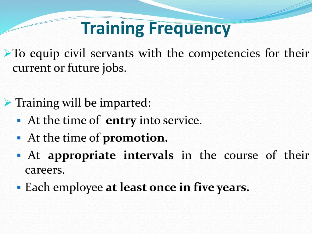 training frequency