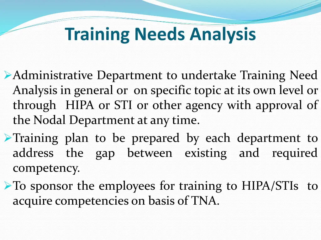 training needs analysis