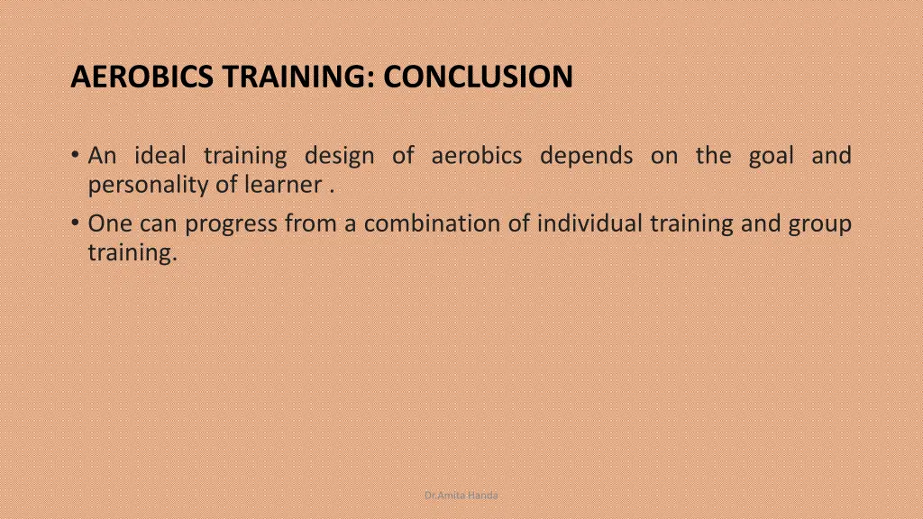 aerobics training conclusion