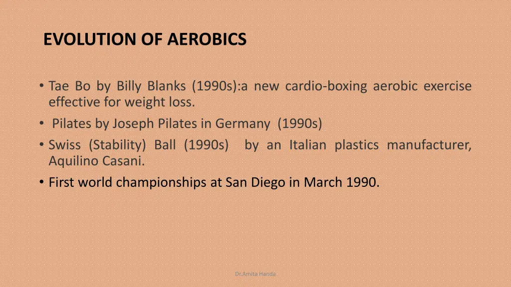 evolution of aerobics 5