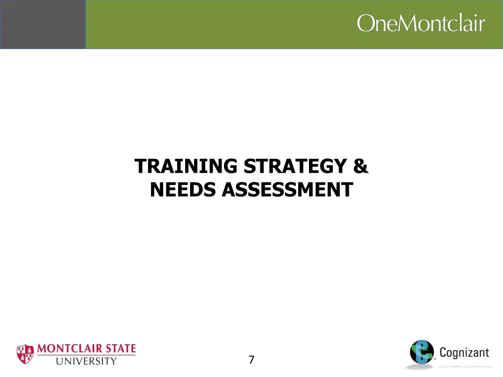 training strategy needs assessment