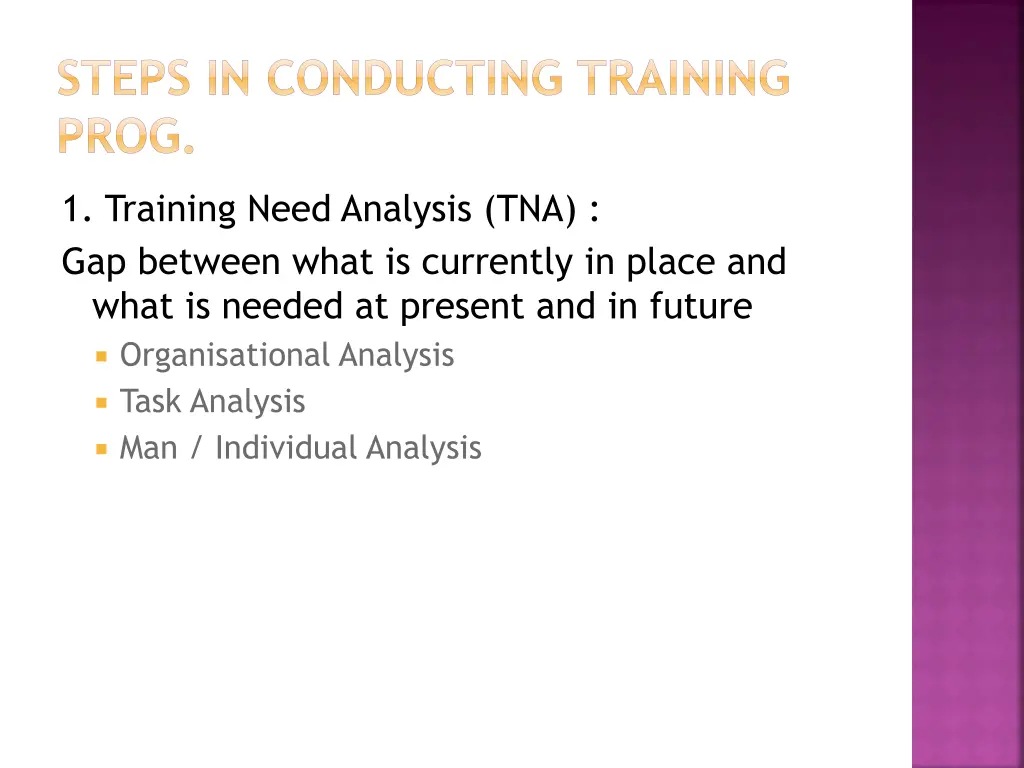 steps in conducting training prog