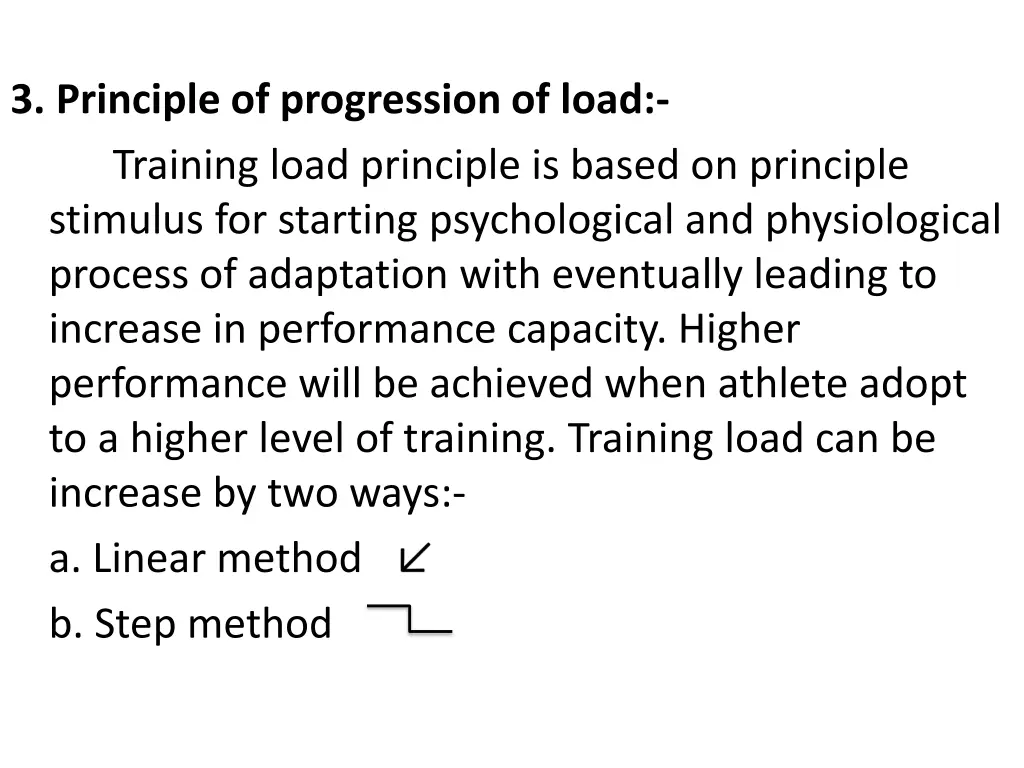 3 principle of progression of load training load