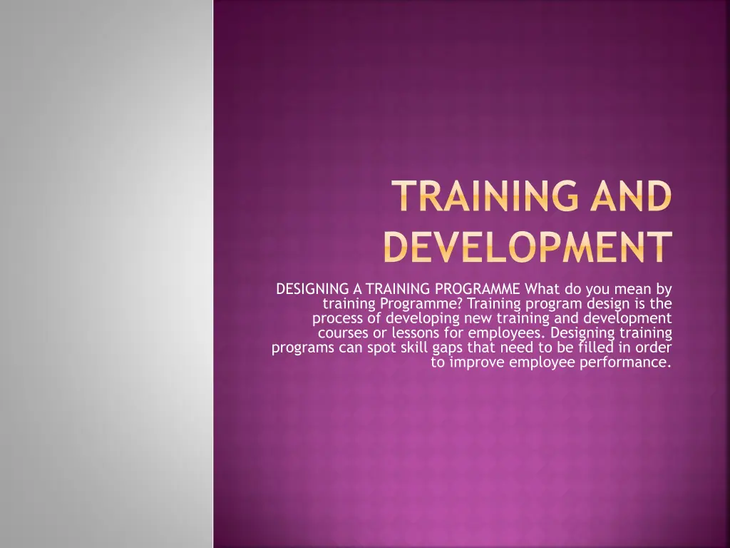 training and development 1