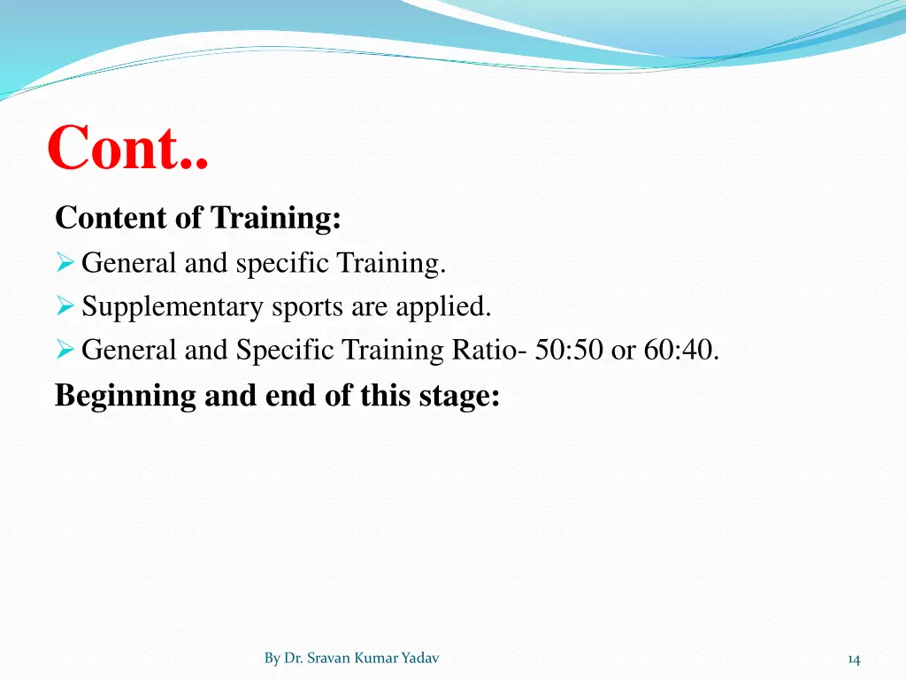 cont content of training general and specific