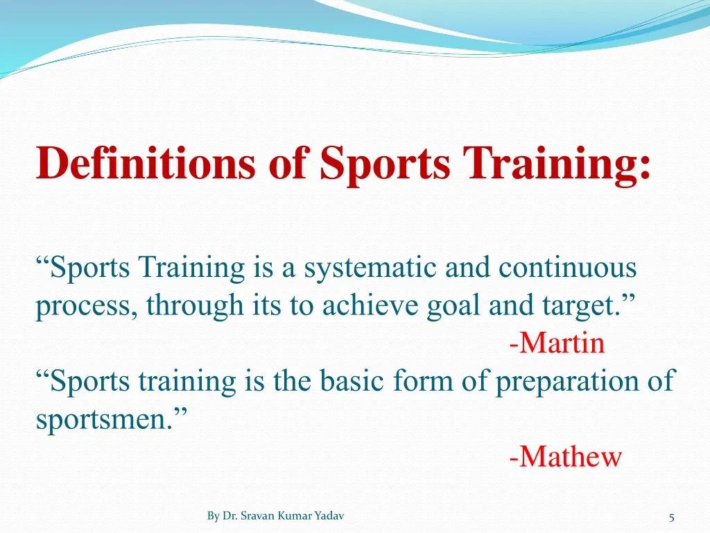 definitions of sports training