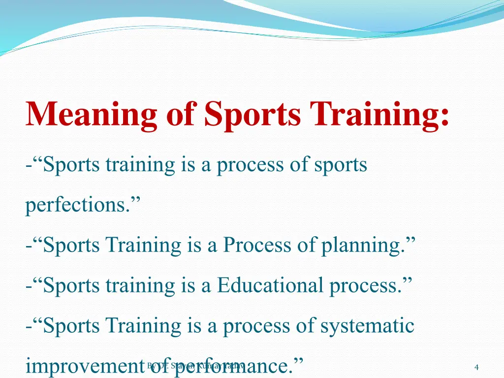 meaning of sports training