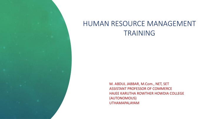 human resource management training