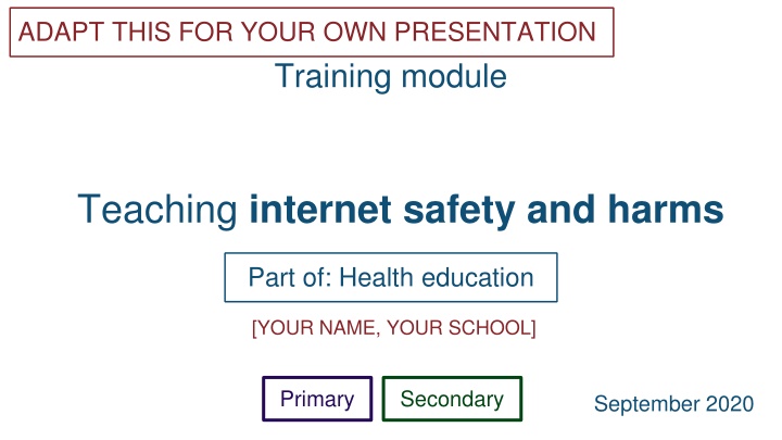 adapt this for your own presentation training