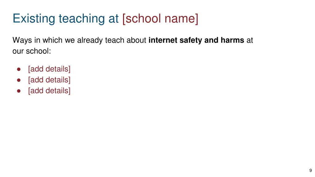 existing teaching at school name