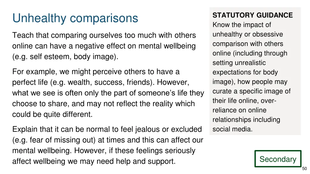 unhealthy comparisons