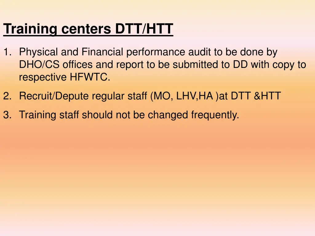 training centers dtt htt 1 physical and financial