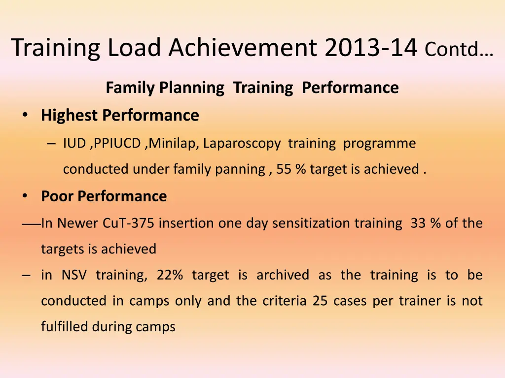 training load achievement 2013 14 contd 1