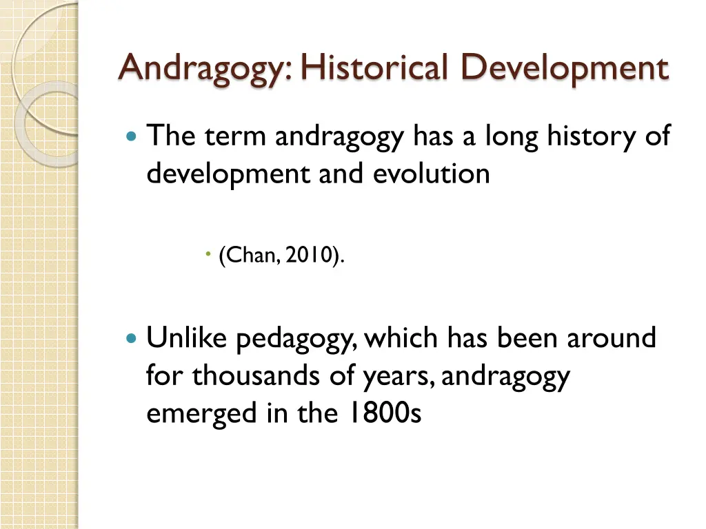 andragogy historical development