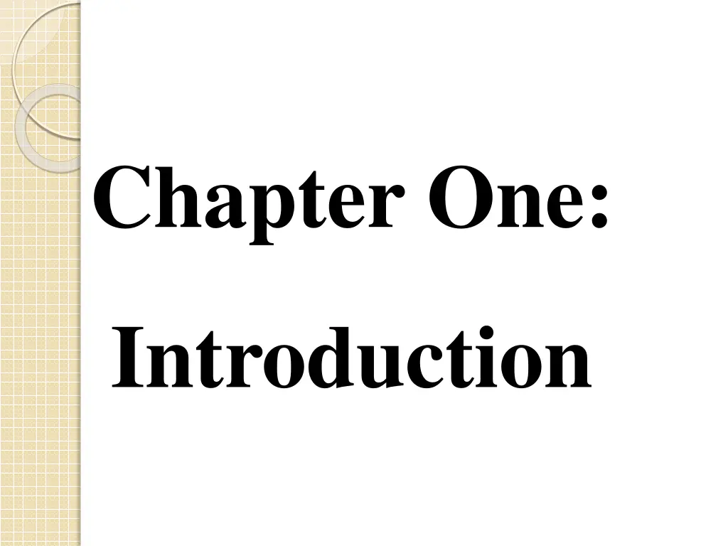 chapter one