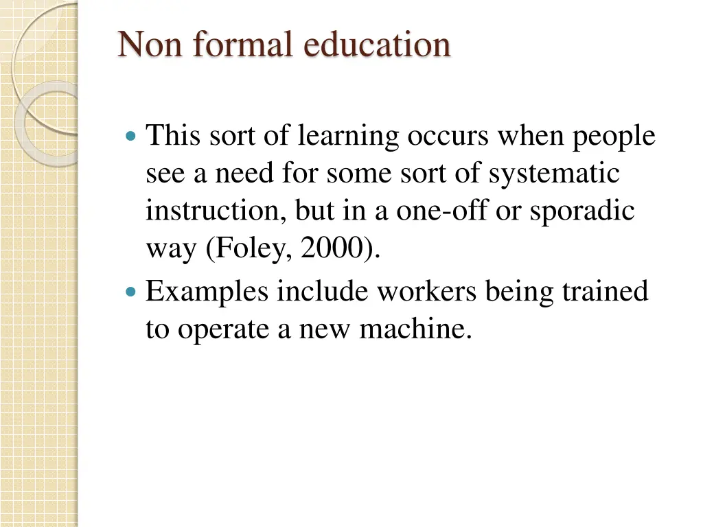 non formal education