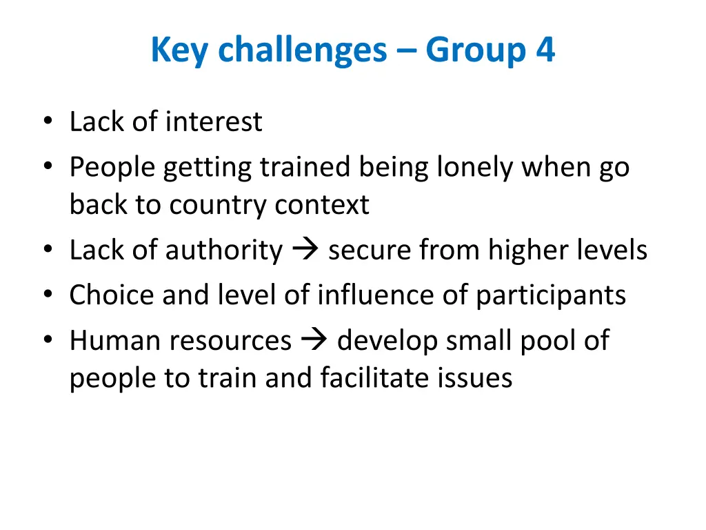 key challenges group 4