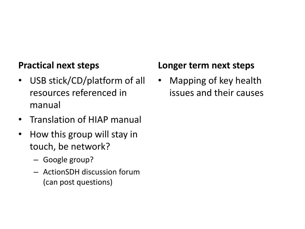 practical next steps usb stick cd platform