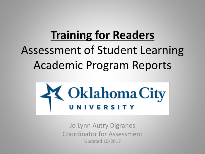 training for readers assessment of student