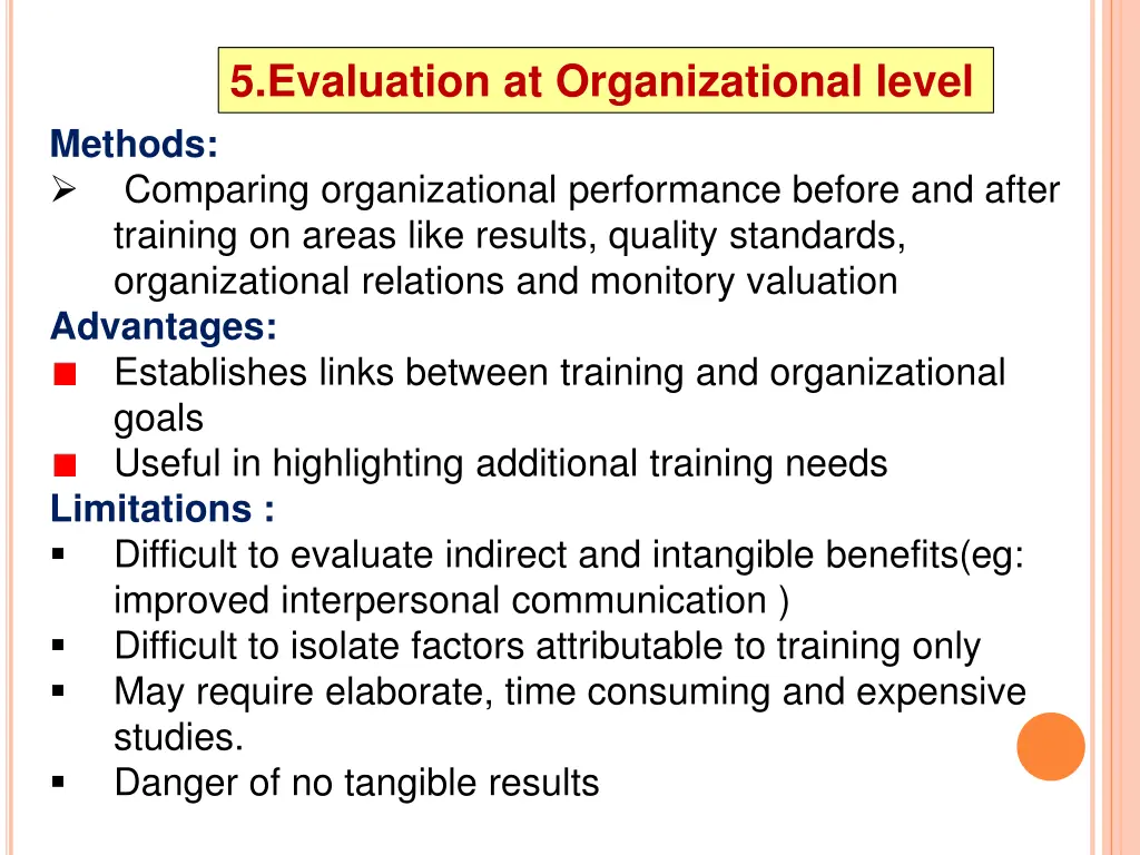 5 evaluation at organizational level