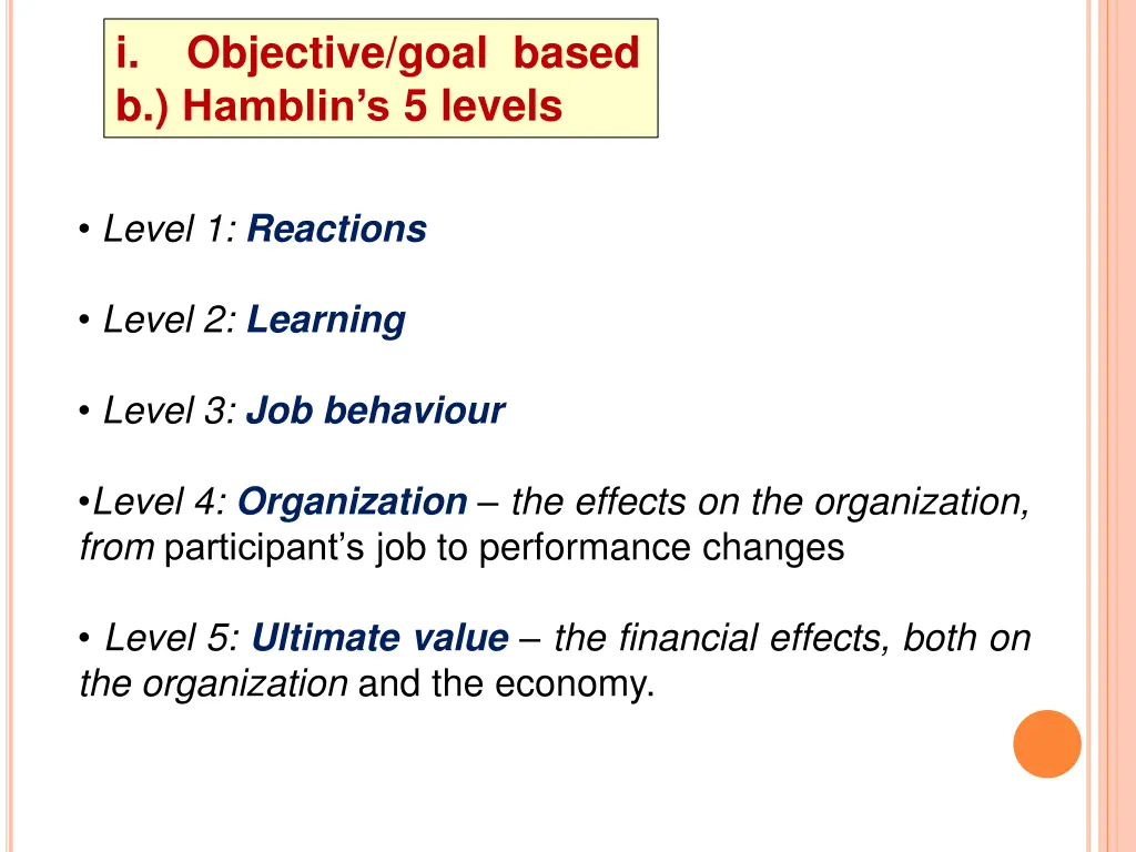 i b hamblin s 5 levels