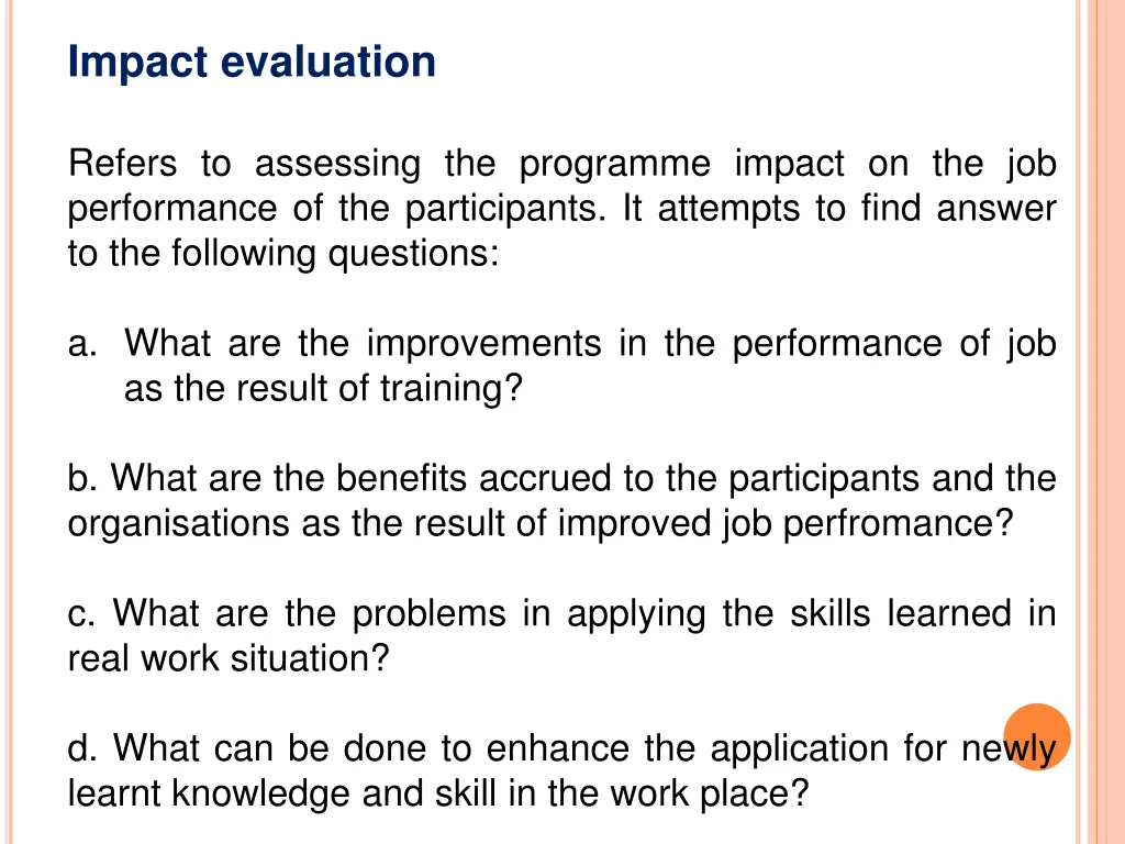 impact evaluation