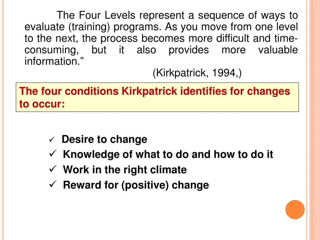 the four levels represent a sequence of ways