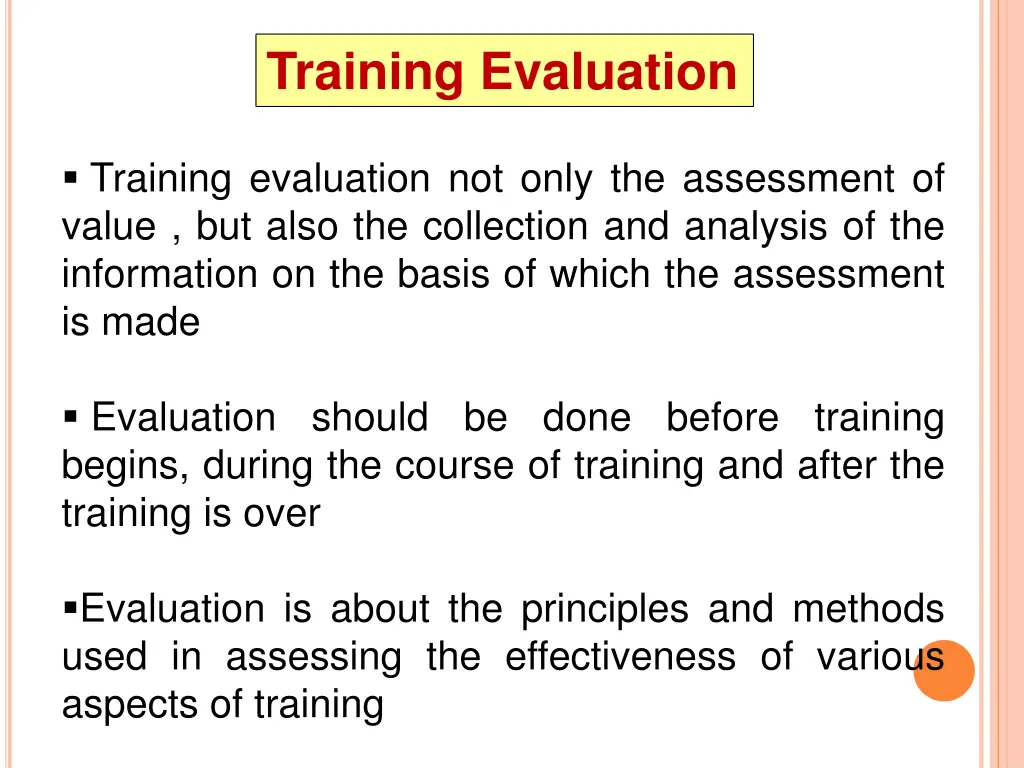 training evaluation